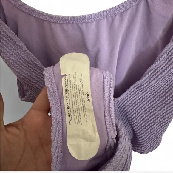 Aerie Lavender Ribbed One-Piece Swimsuit | Size Medium, NWT - Picture 3 of 4